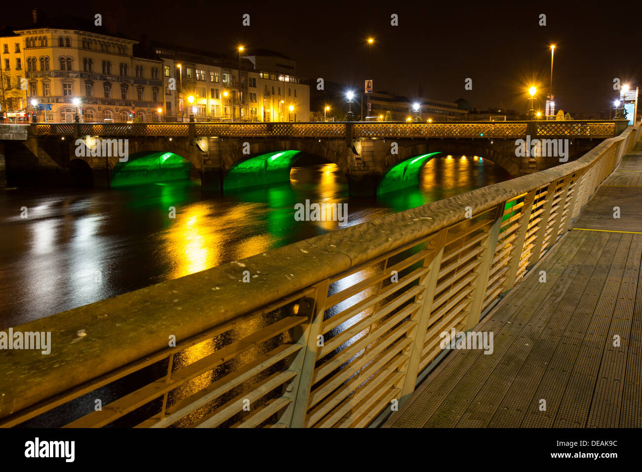 Capel Street Bridge in Dublin by night, taken from the NorthEast side
