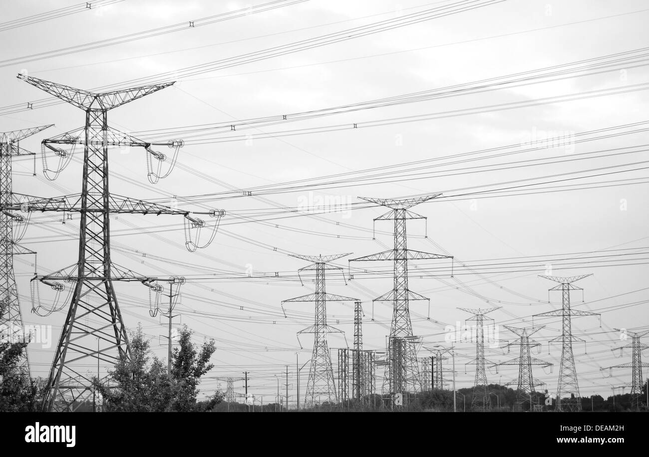 Power lines outside Toronto, Canada Stock Photo Alamy
