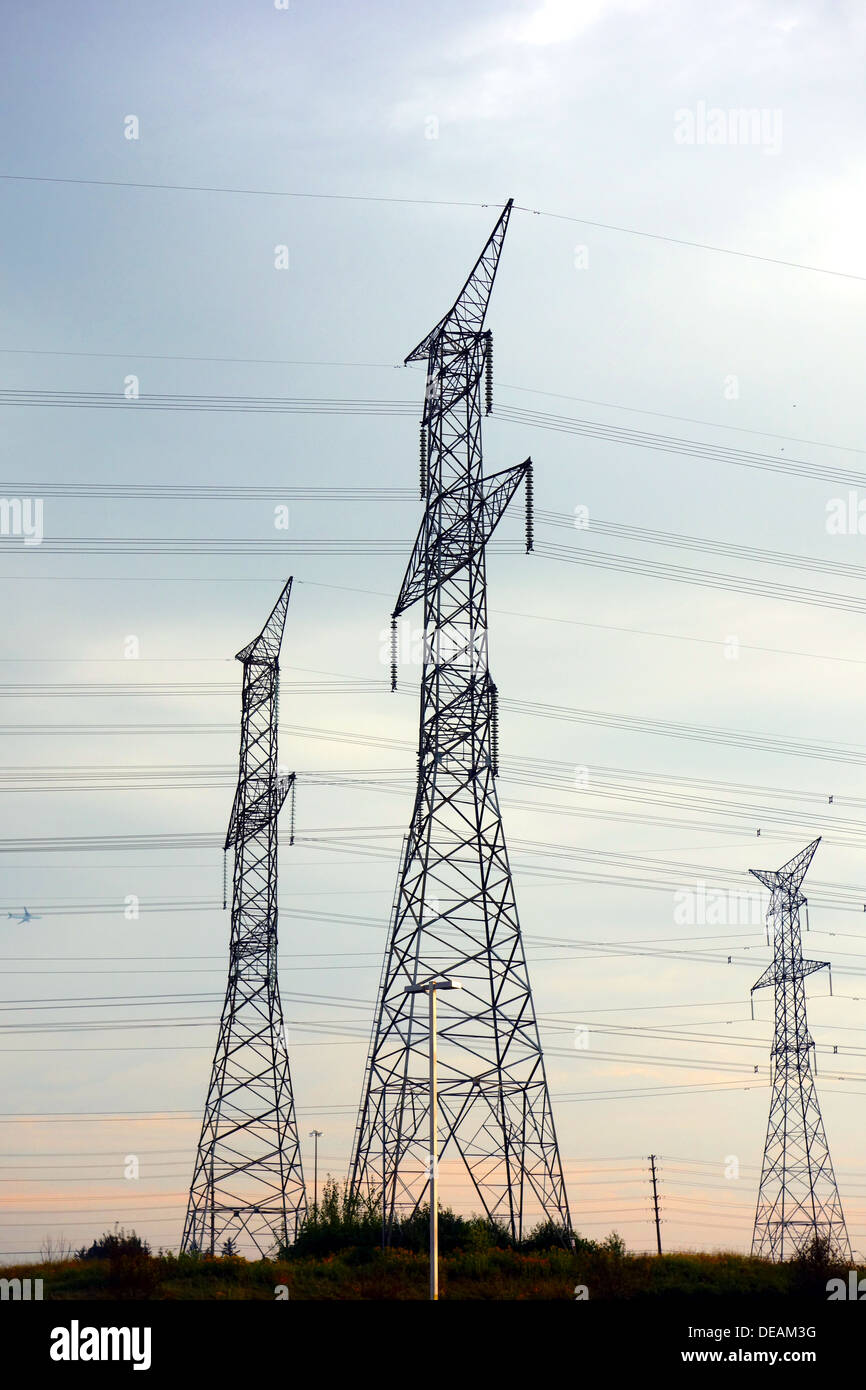 Power lines outside Toronto, Canada Stock Photo Alamy