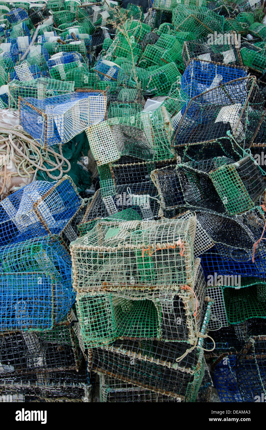 Crab nets in Sagres, Portugal Stock Photo