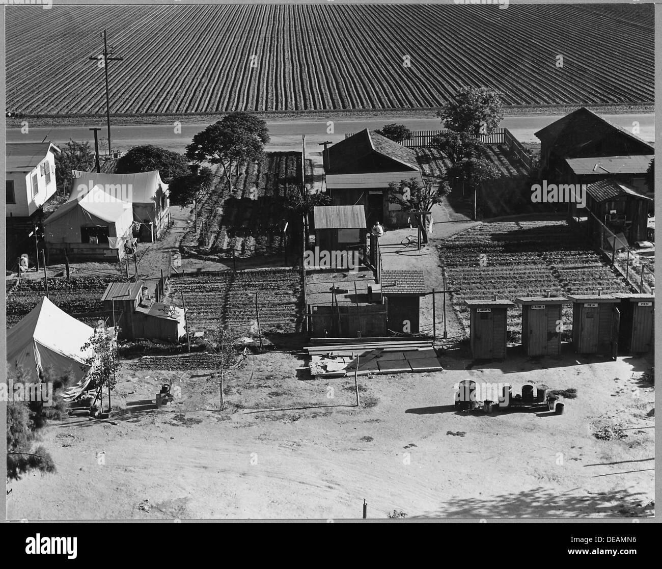 Outskirts of Shafter, Kern County, California. Permanent housing for