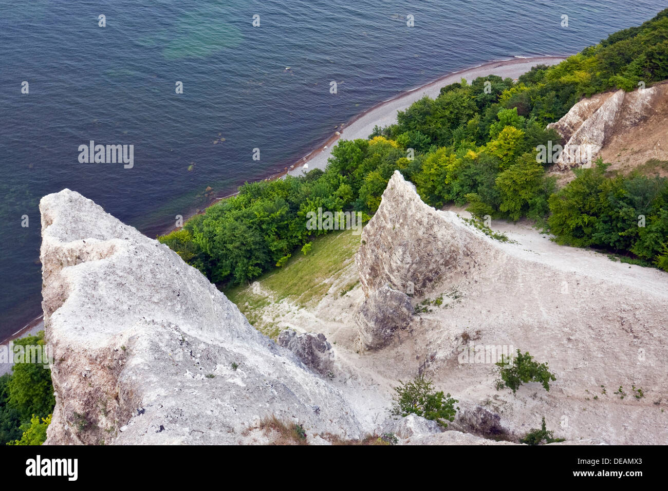 Chalk cliffs, view from the viewing platform on the Victoria Sicht, Jasmund National Park, Ruegen Island Stock Photo