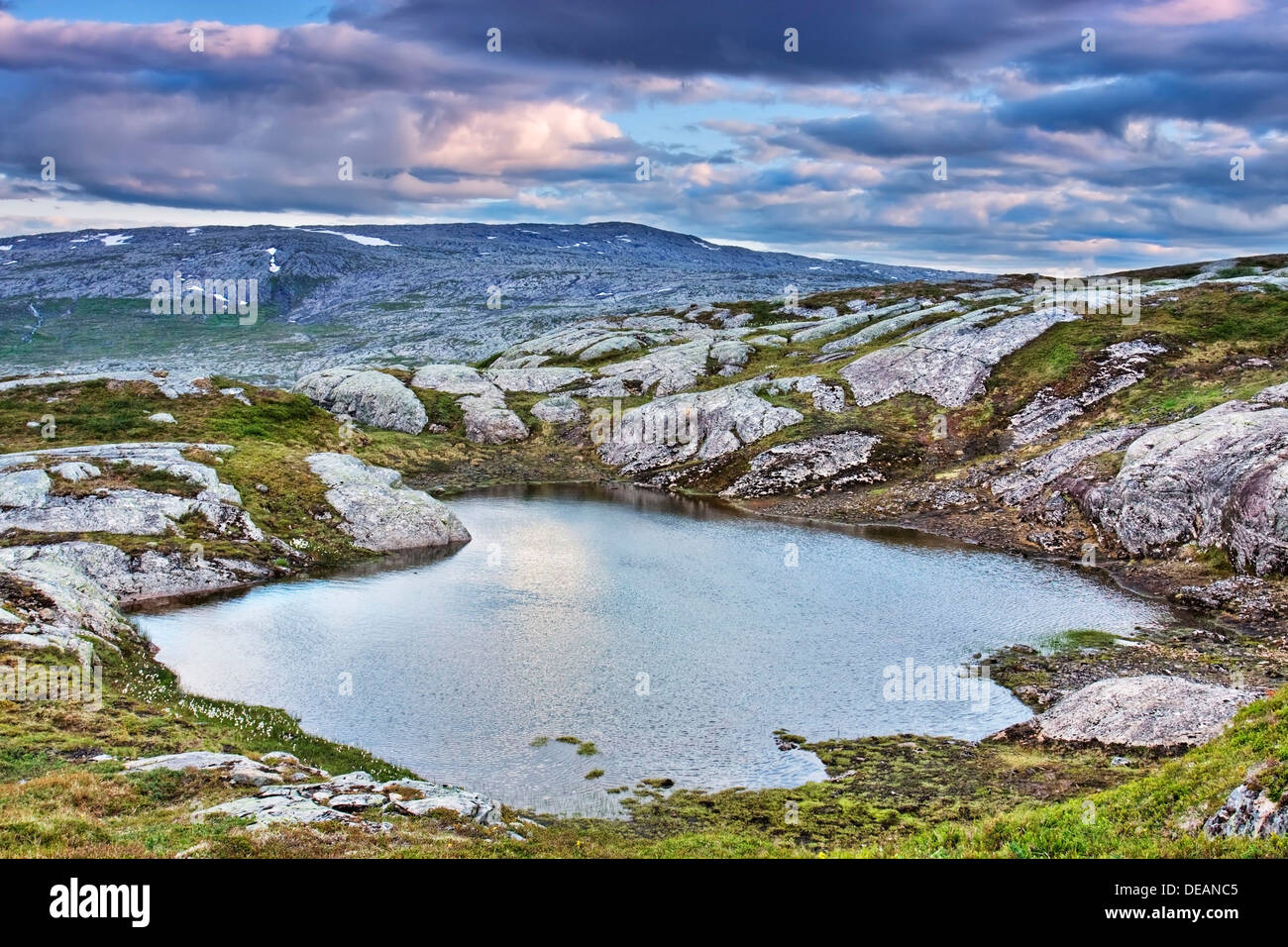 Lagoon near Eldbekkskardvatnet lake, Blafjella-Skjakerfjella National ...