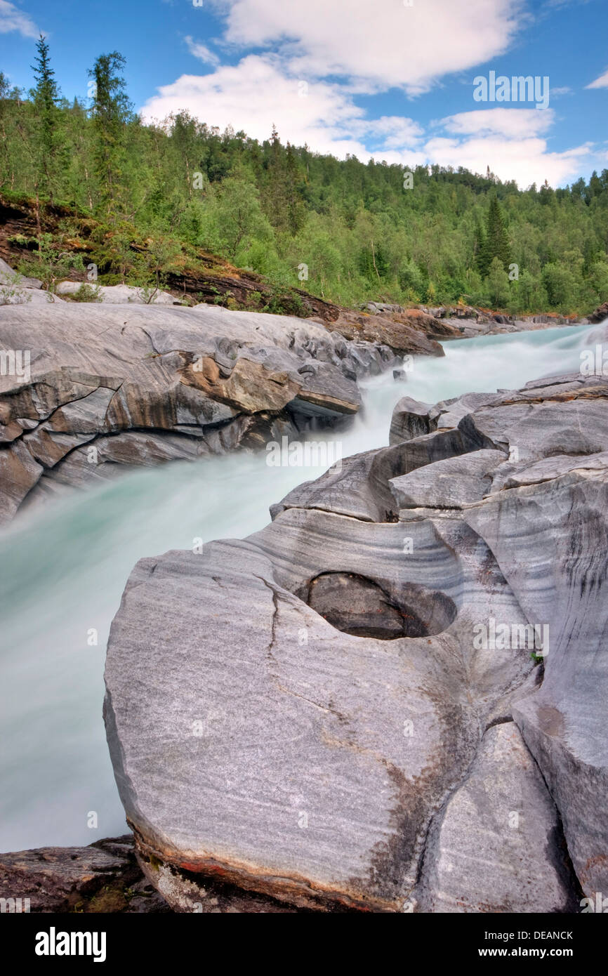 Marmorslottet, The Marble Castle, on Glomåga, Glomaga river, Nordland ...