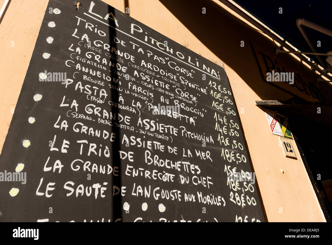 Handwritten menu of restaurant, Perpignan, PyrénéesOrientales