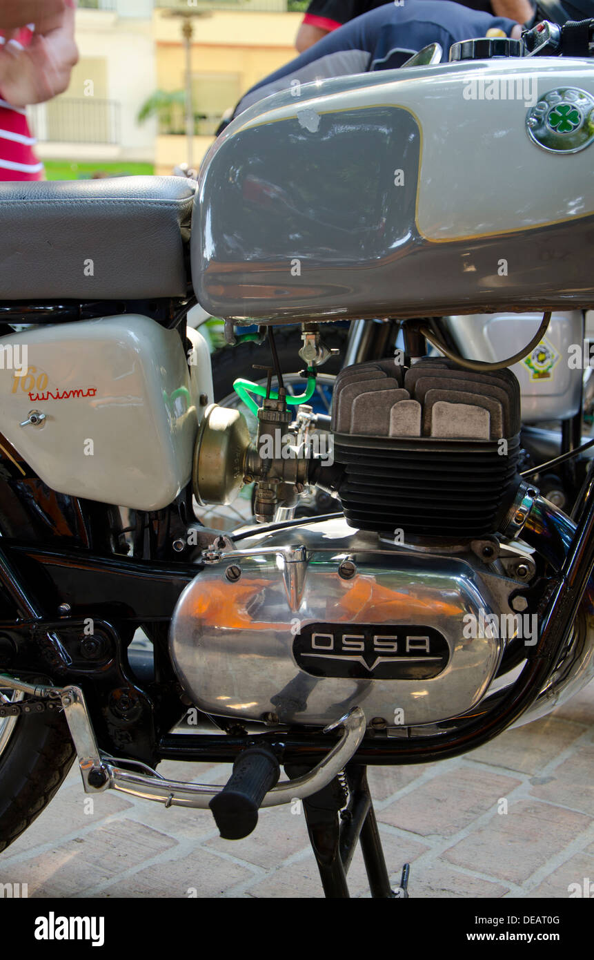 Ossa turismo 160 classic motorcycle at a vintage motorbike meeting in Coin, Andalusia, Spain. Stock Photo