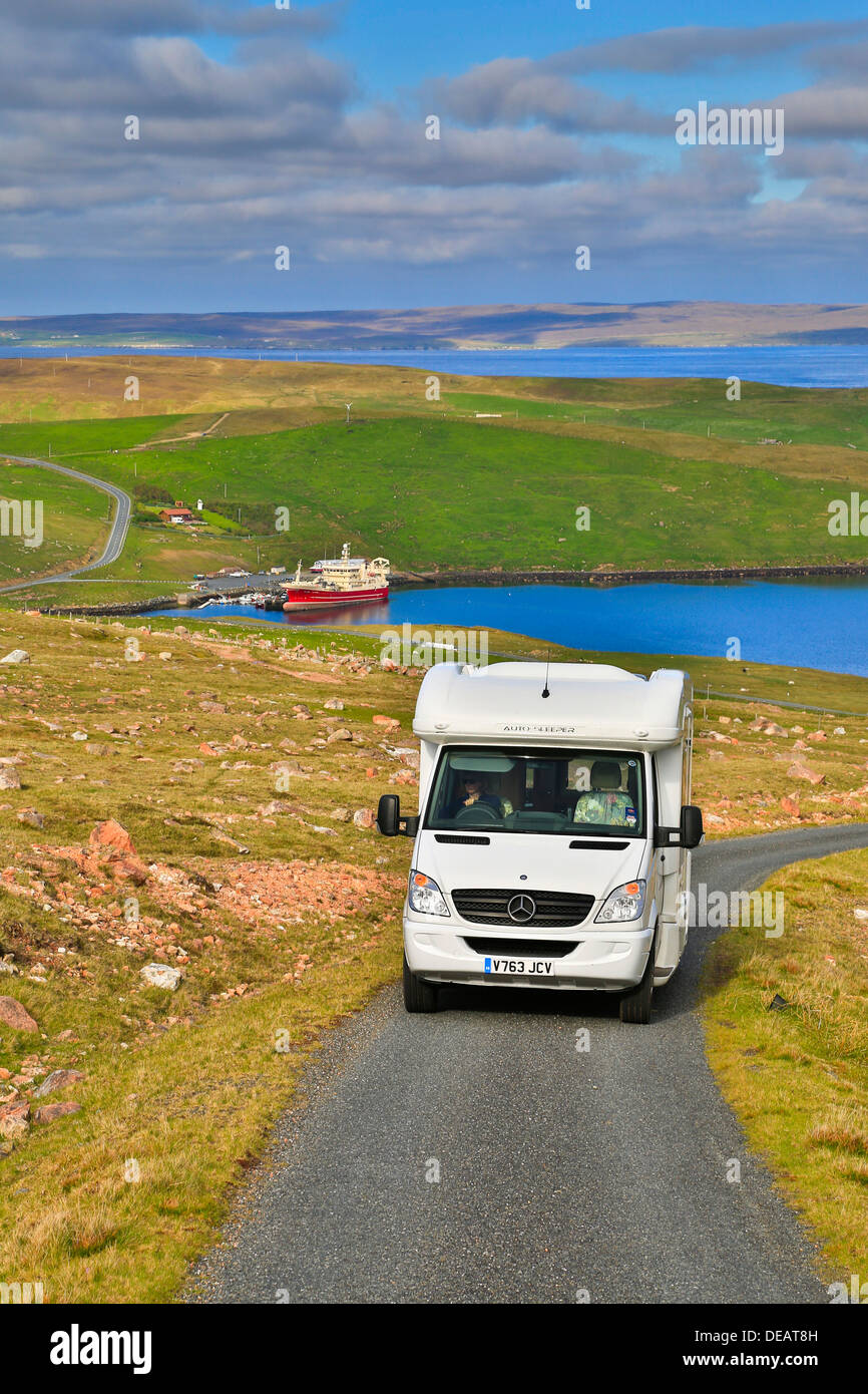Motorhome; Ronas Hill; Shetland; UK Stock Photo