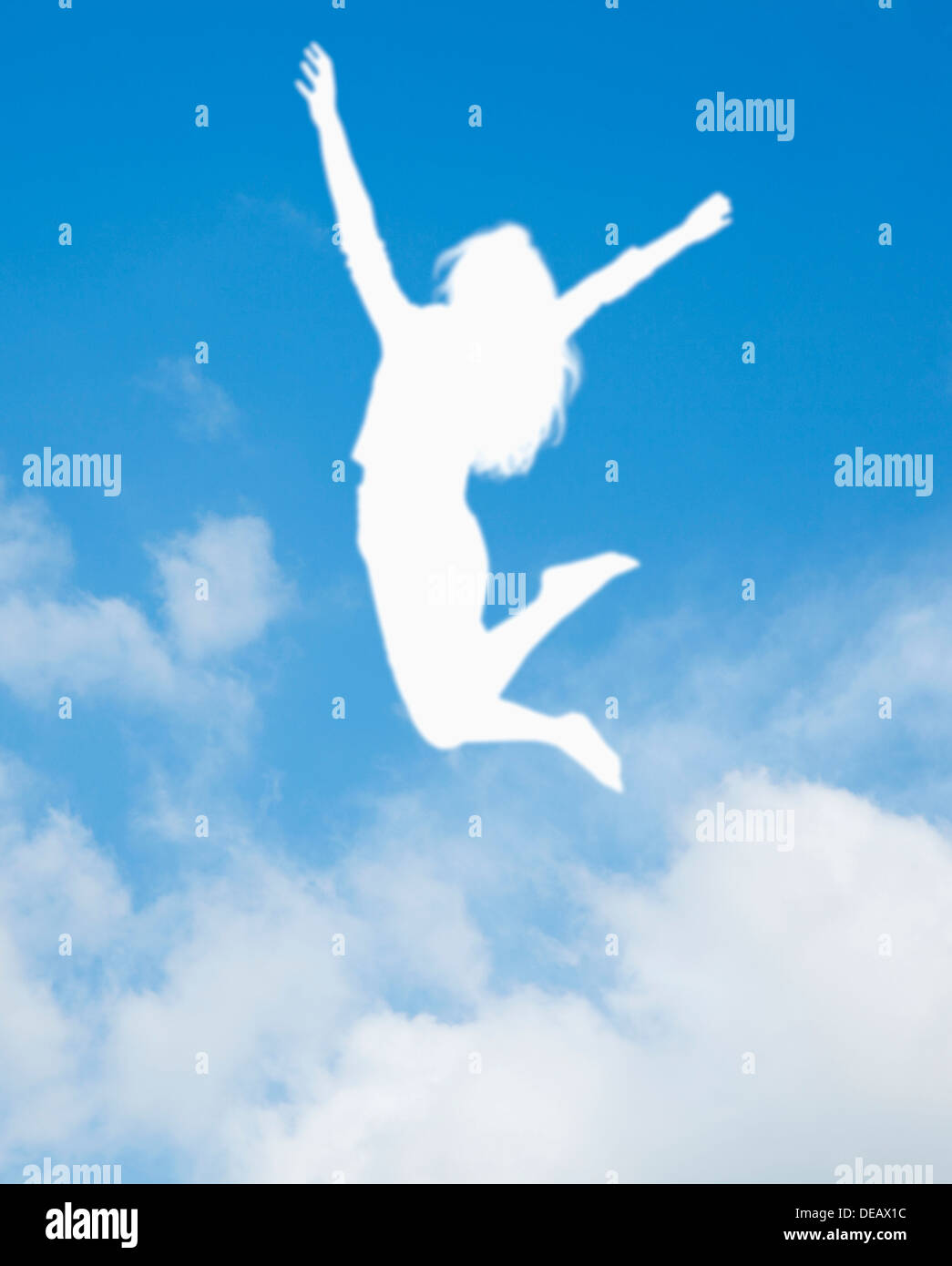 Woman silhouette arms up hi-res stock photography and images - Alamy