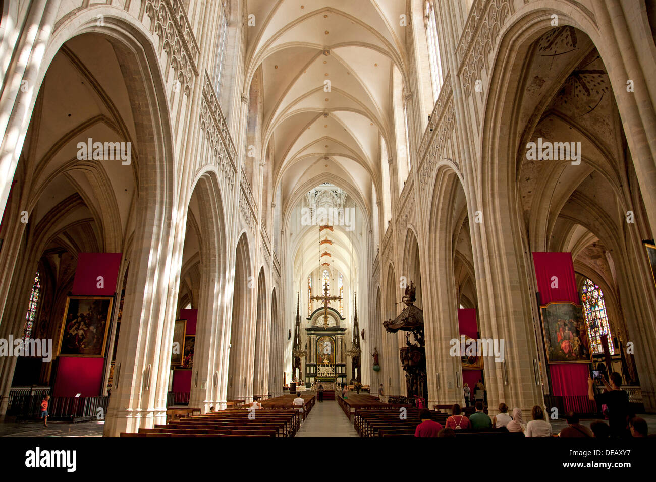 Interior Of The Onze Lieve Vrouwekathedraal Cathedral Of Our Lady In Antwerp Belgium Europe Stock Photo Alamy
