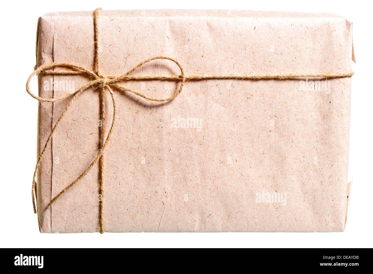 parcel wrapped in brown paper and tied with twine Stock Photo Alamy