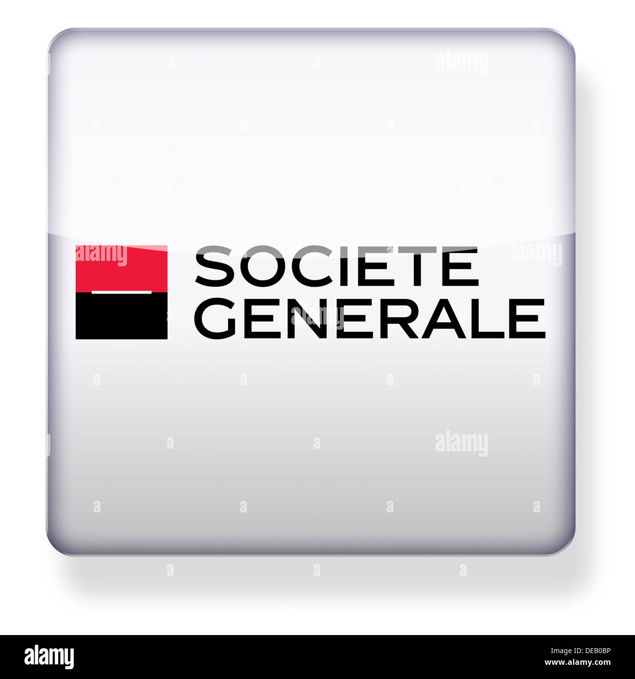 Societe Generale logo as an app icon. Clipping path included. Stock Photo