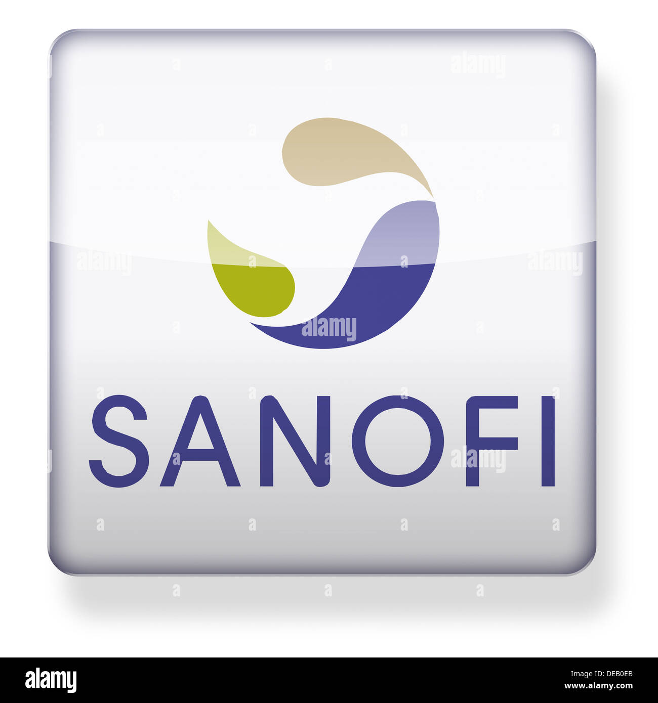 Sanofi logo as an app icon. Clipping path included. Stock Photo