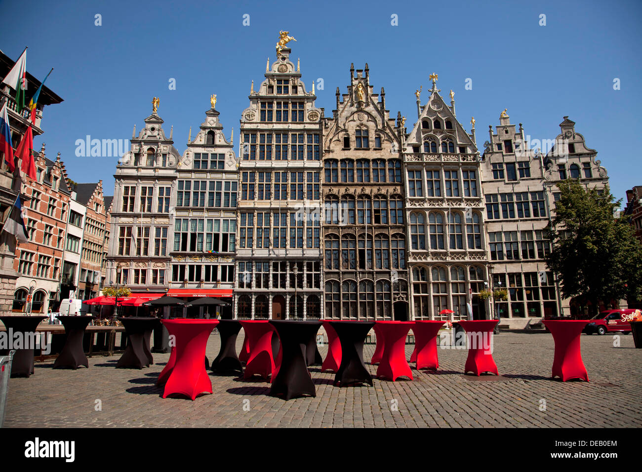 16th-century Guildhouses at the market square Grote Markt in Antwerp, Belgium, Europe Stock Photo