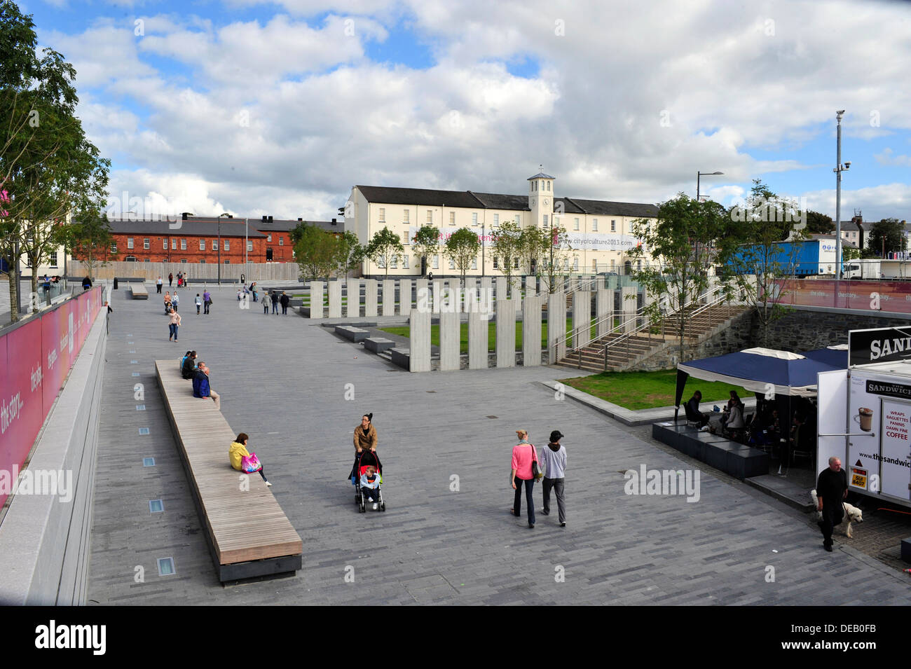Ebrington Square, former British Army barracks, Derry, Londonderry,Northern Ireland Stock Photo