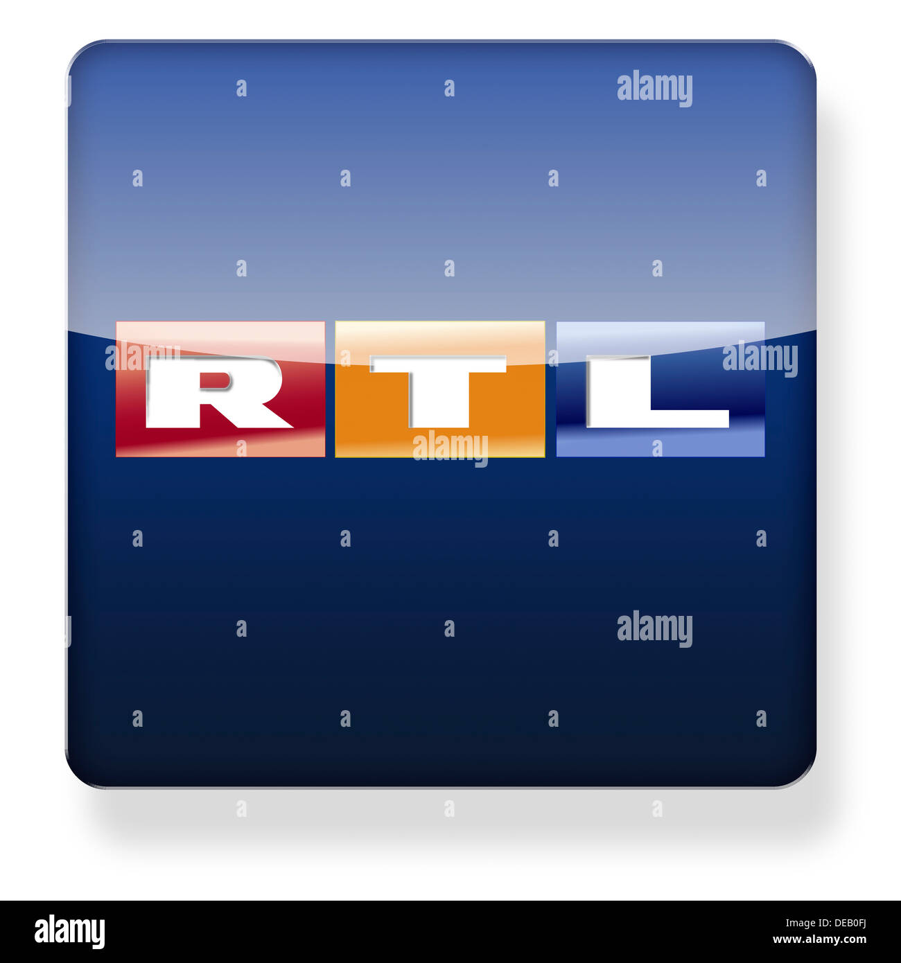RTL Television logo as an app icon. Clipping path included. Stock Photo
