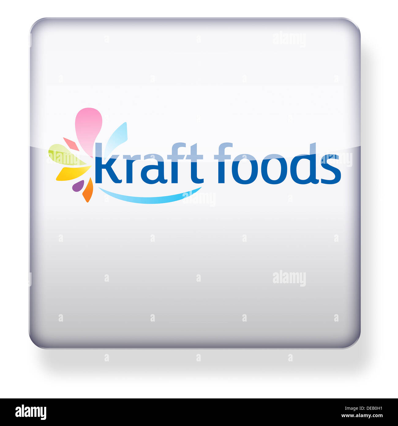 Kraft Foods logo as an app icon. Clipping path included. Stock Photo