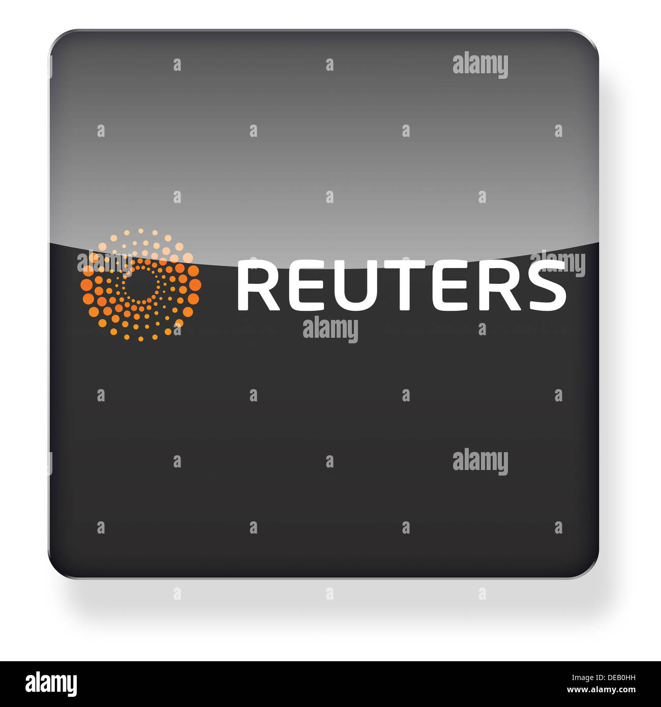 Reuters logo as an app icon. Clipping path included. Stock Photo