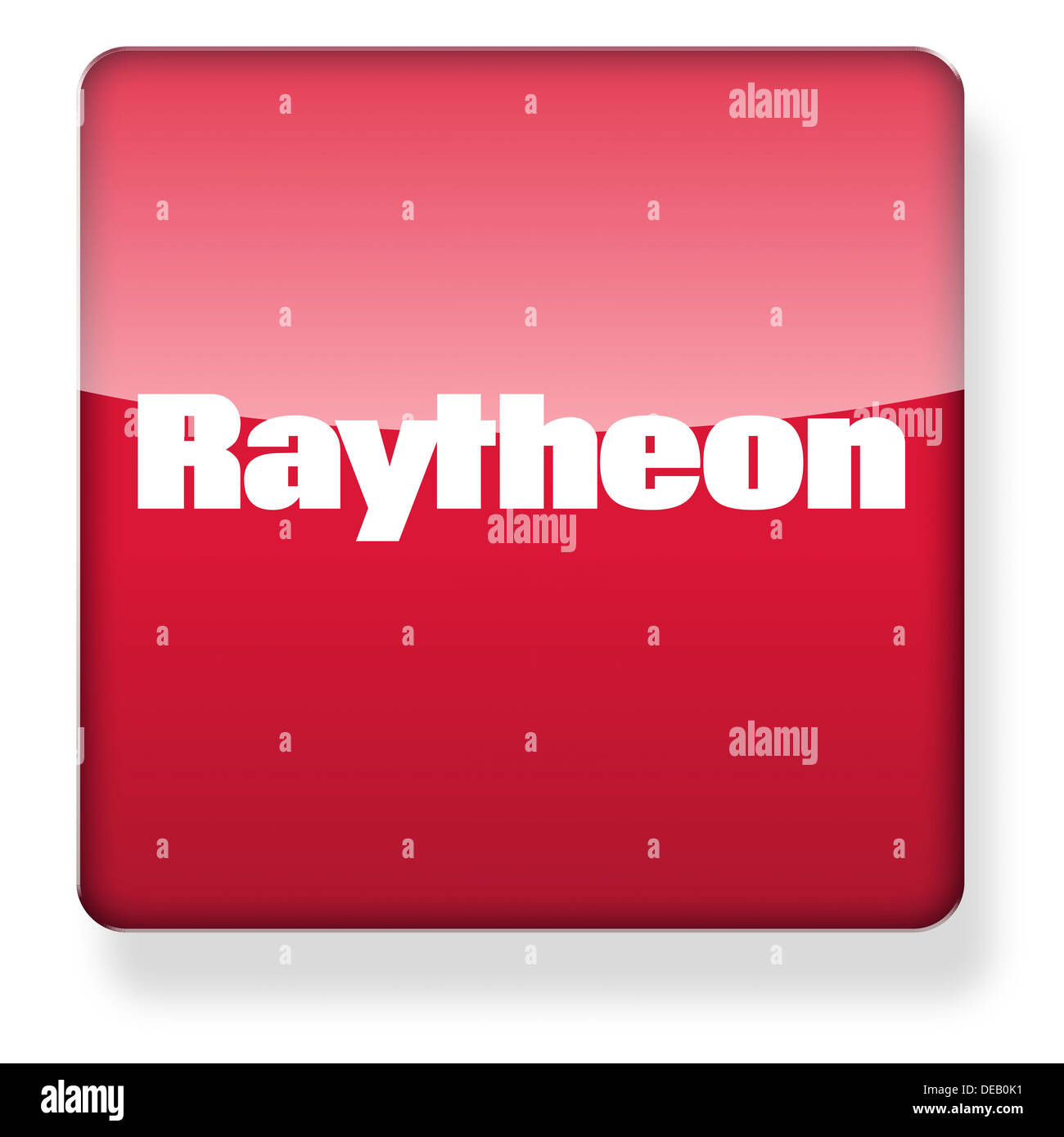 Raytheon logo as an app icon. Clipping path included. Stock Photo