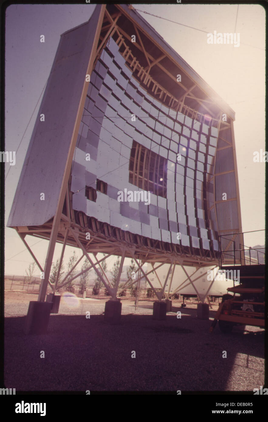 THIS PARABOLIC MIRROR SYSTEM IS PART OF THE SOLAR FURNACE OPERATED FOR THE U.S. ARMY AT WHITE