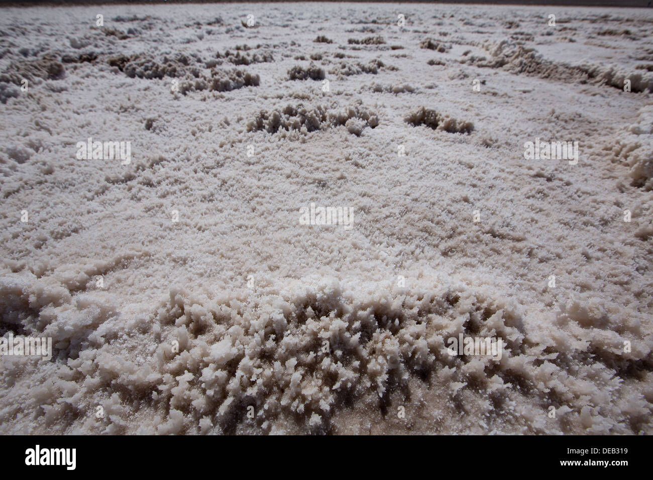 Badwater Basin Death Valley salt textures macro in California National Park Stock Photo