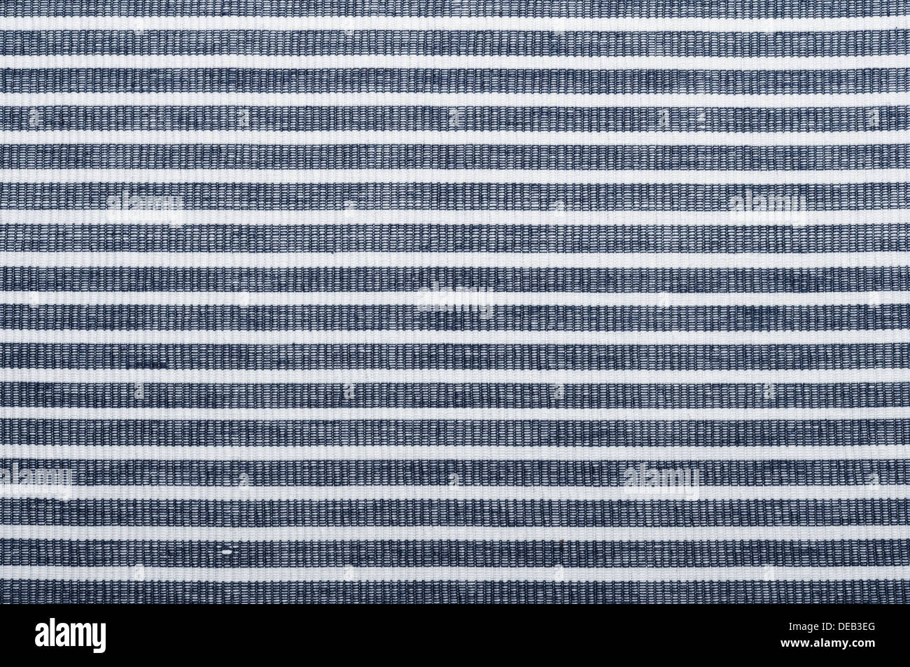 White and blue striped fabric texture with copy space Stock Photo
