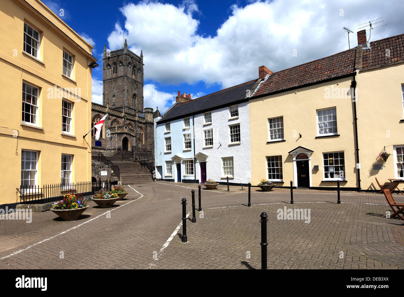 View of buildings in Axbridge village, Somerset County, England, UK Stock Photo