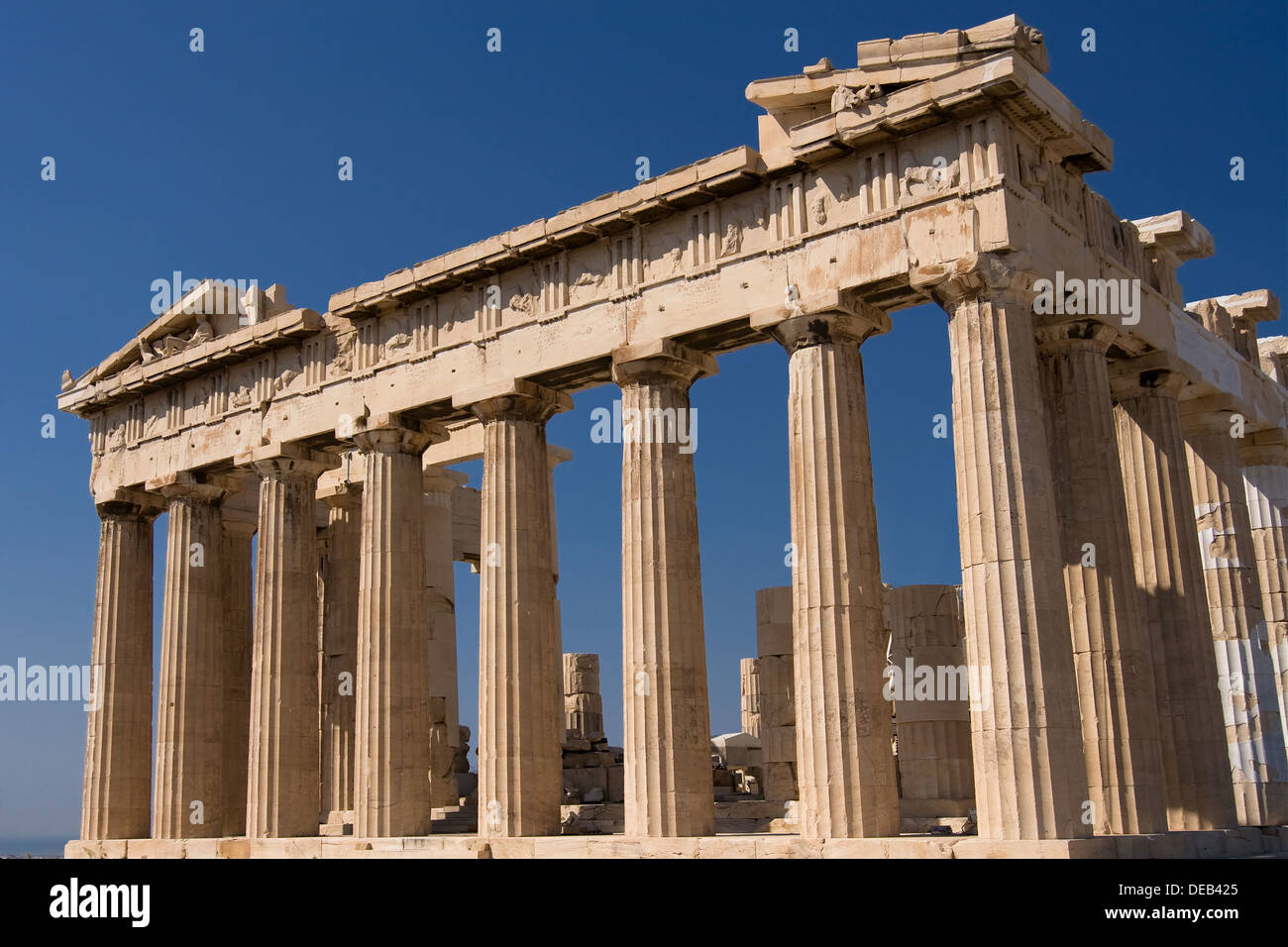 Parthenon temple on Acropolis, Athens, Greece. Stock Photo