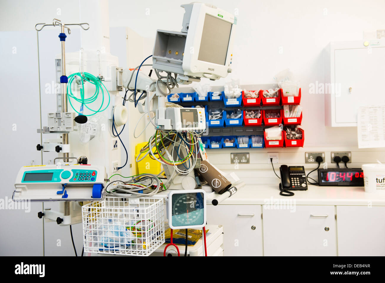 Medical equipment in the Accident and Emergency department of a NHS