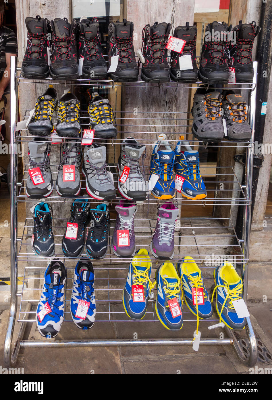 Outdoor Shoe Display Rack North Face Peter Storm Stock Photo - Alamy