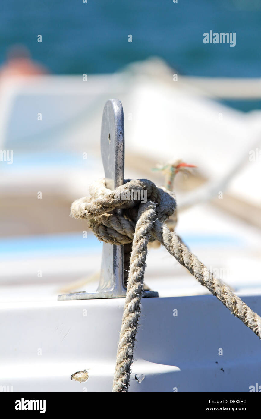 Sailors knot close-up. Vertical composition Stock Photo