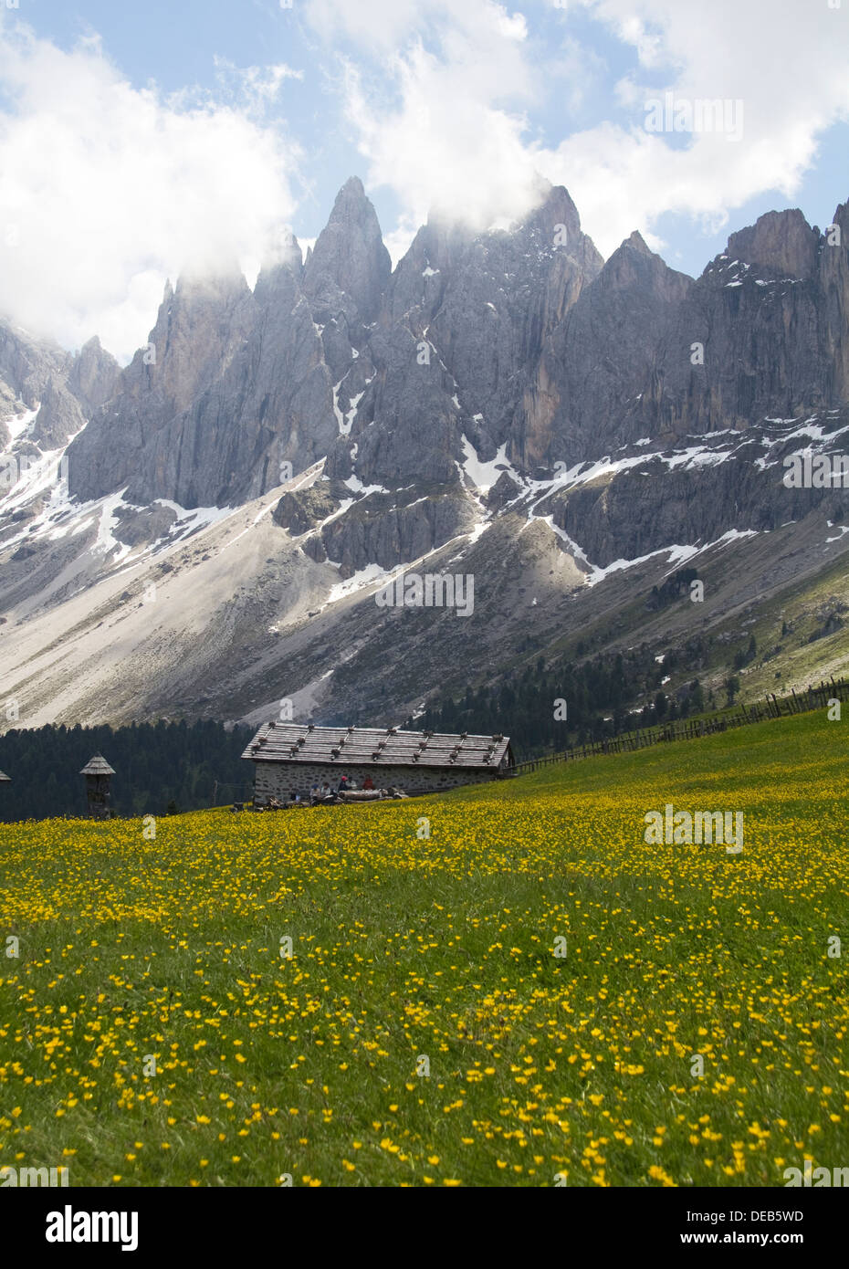Hiking in the Dolomites Alps Italy Stock Photo - Alamy