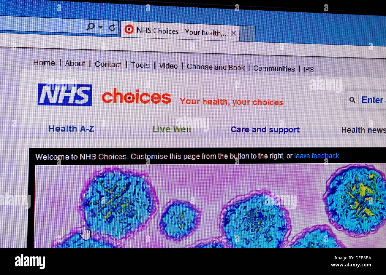 NHS website Stock Photo