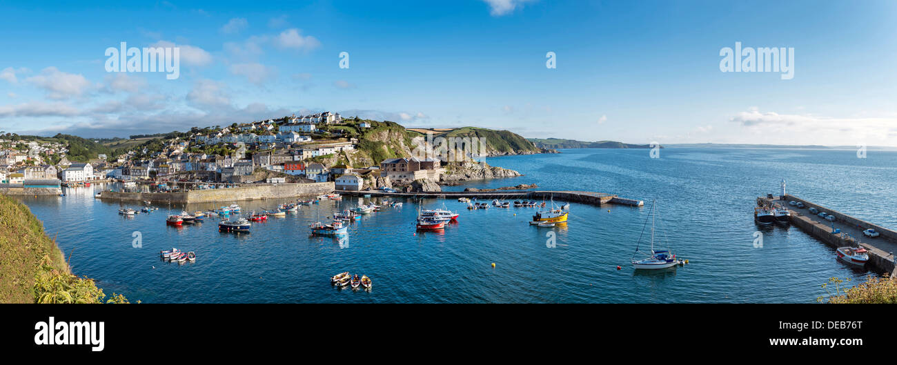 Panoramic view of Mevagissey in Cornwall and its harbour Stock Photo
