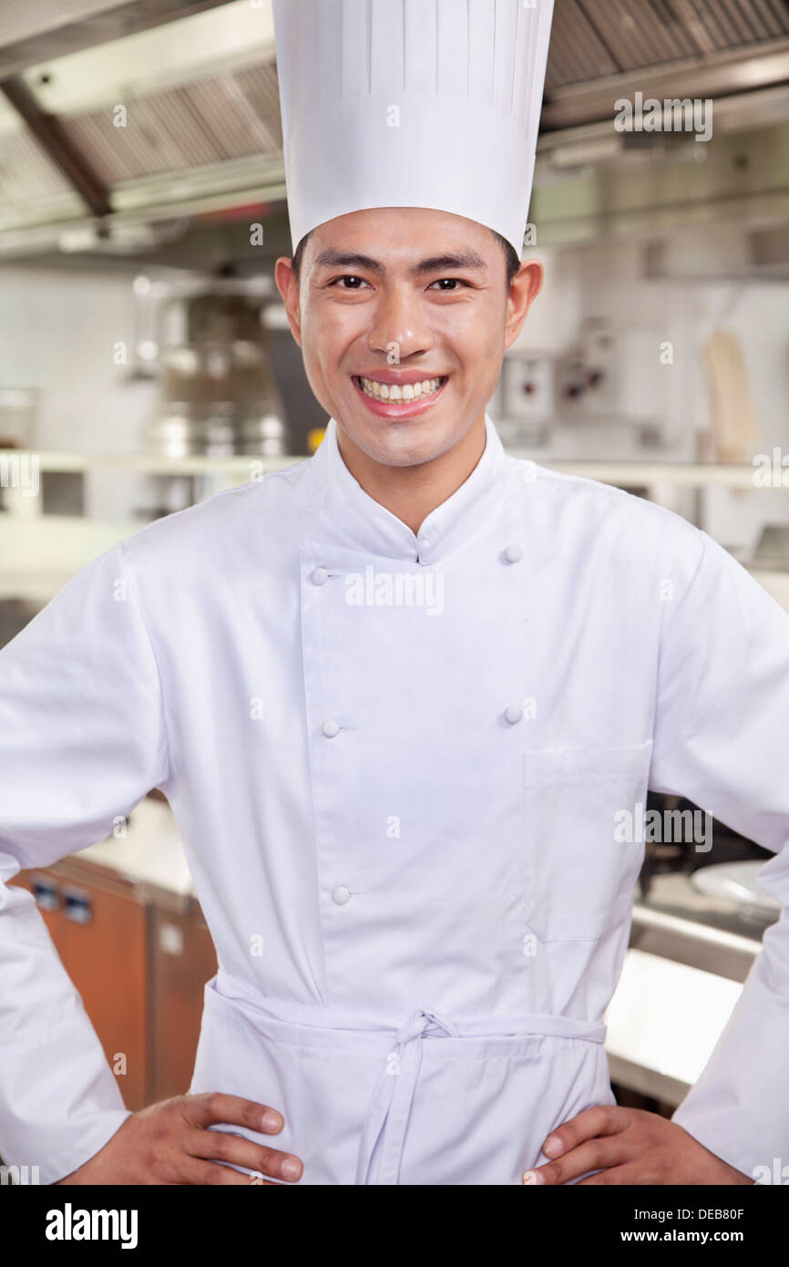 Portrait of a Chef in an Industry Kitchen Stock Photo Alamy