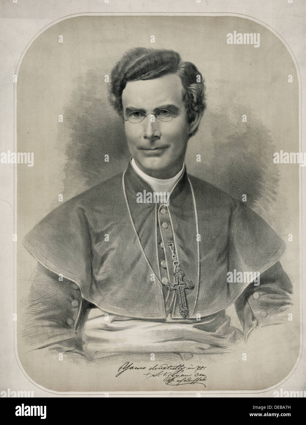 Half-length portrait of Bishop Stephen Vincent Ryan, Diocese of Buffalo, 1874 Stock Photo