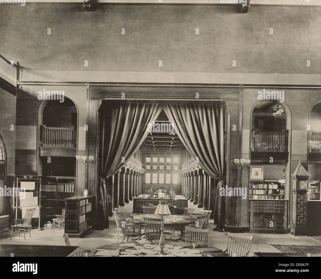 Book Room, Billings Library, University of Vermont, Burlington, Vermont, 1886 Stock Photo Alamy