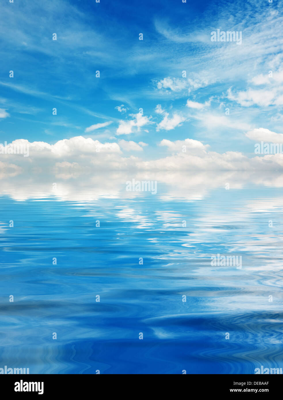 Blue sky with clouds over Lake Stock Photo - Alamy