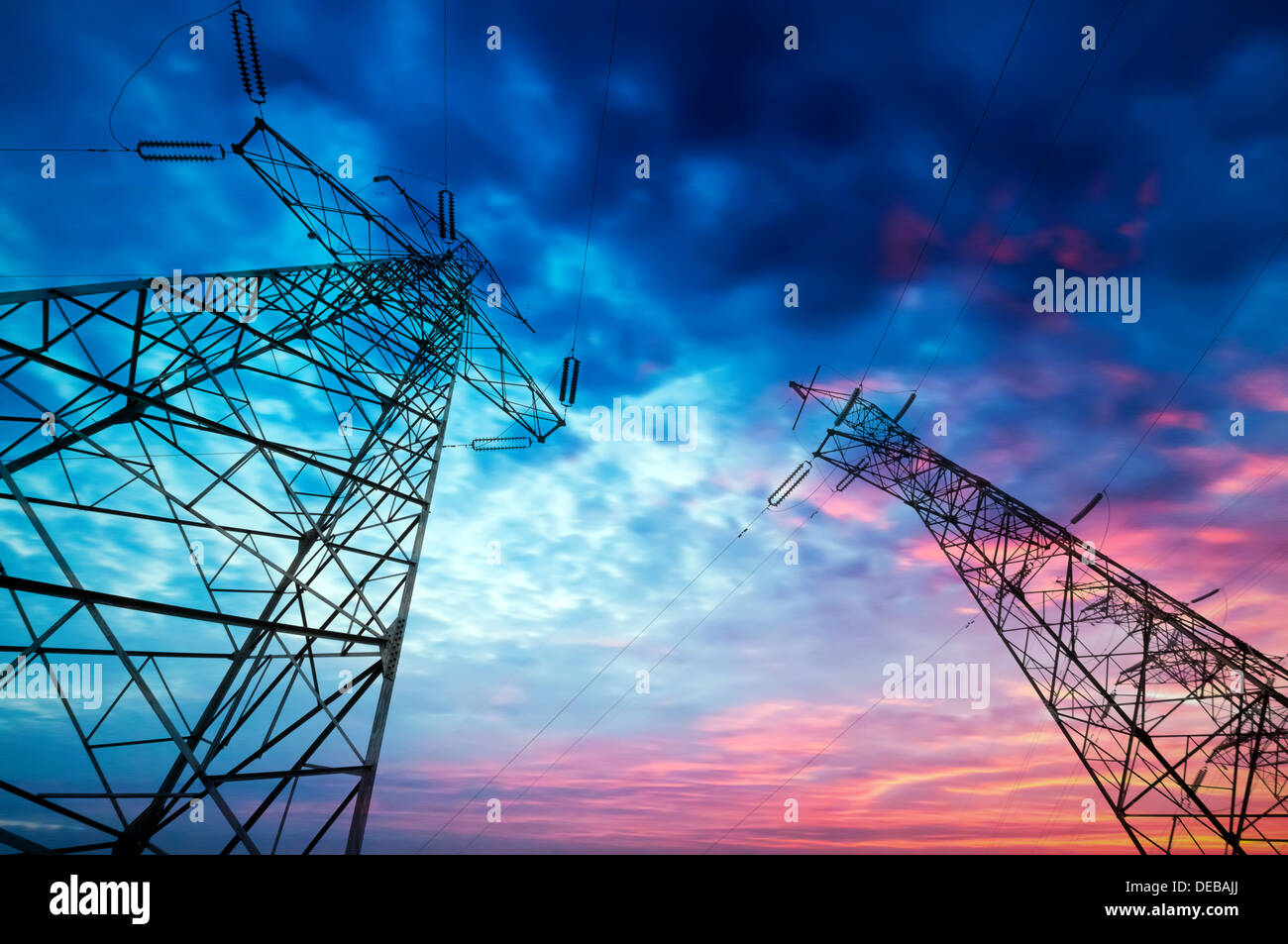 Power tower in the sky background Stock Photo - Alamy