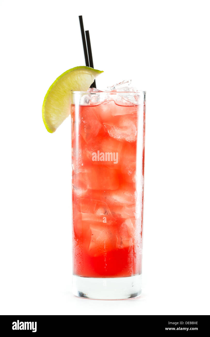 classic cocktail, cape cod served in a glass isolated on a white background Stock Photo