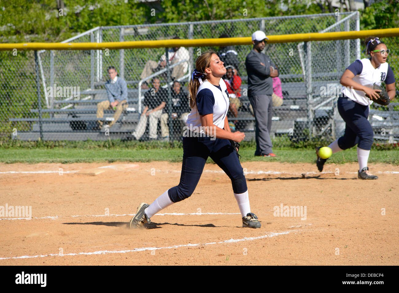 High school softball Stock Photo Alamy