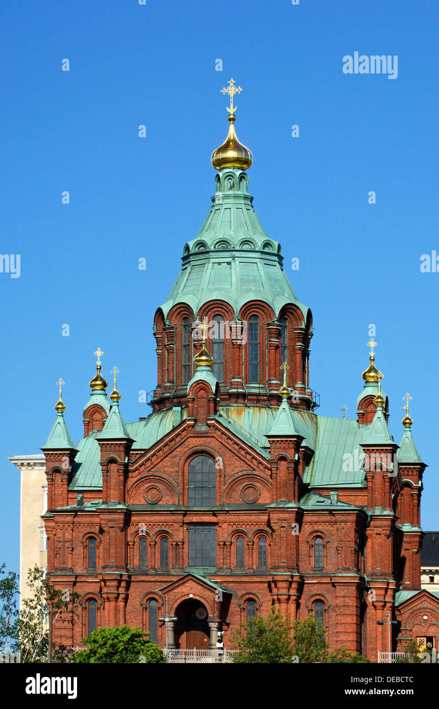 Orthodox Uspensky Cathedral, brick building, Helsinki, Finland, Europe Stock Photo