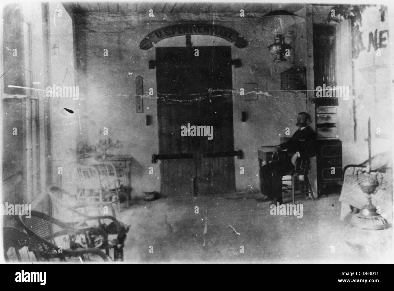 Man sitting in office at McNeil Island 299553 Stock Photo Alamy