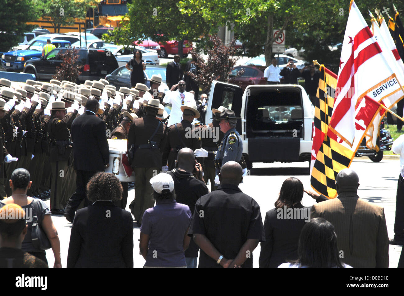 Funeral for a State Trooper in Landover, Maryland Stock Photo