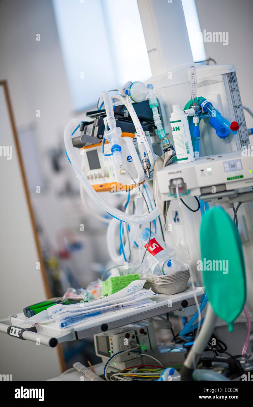 Medical equipment in the Accident and Emergency department of a NHS