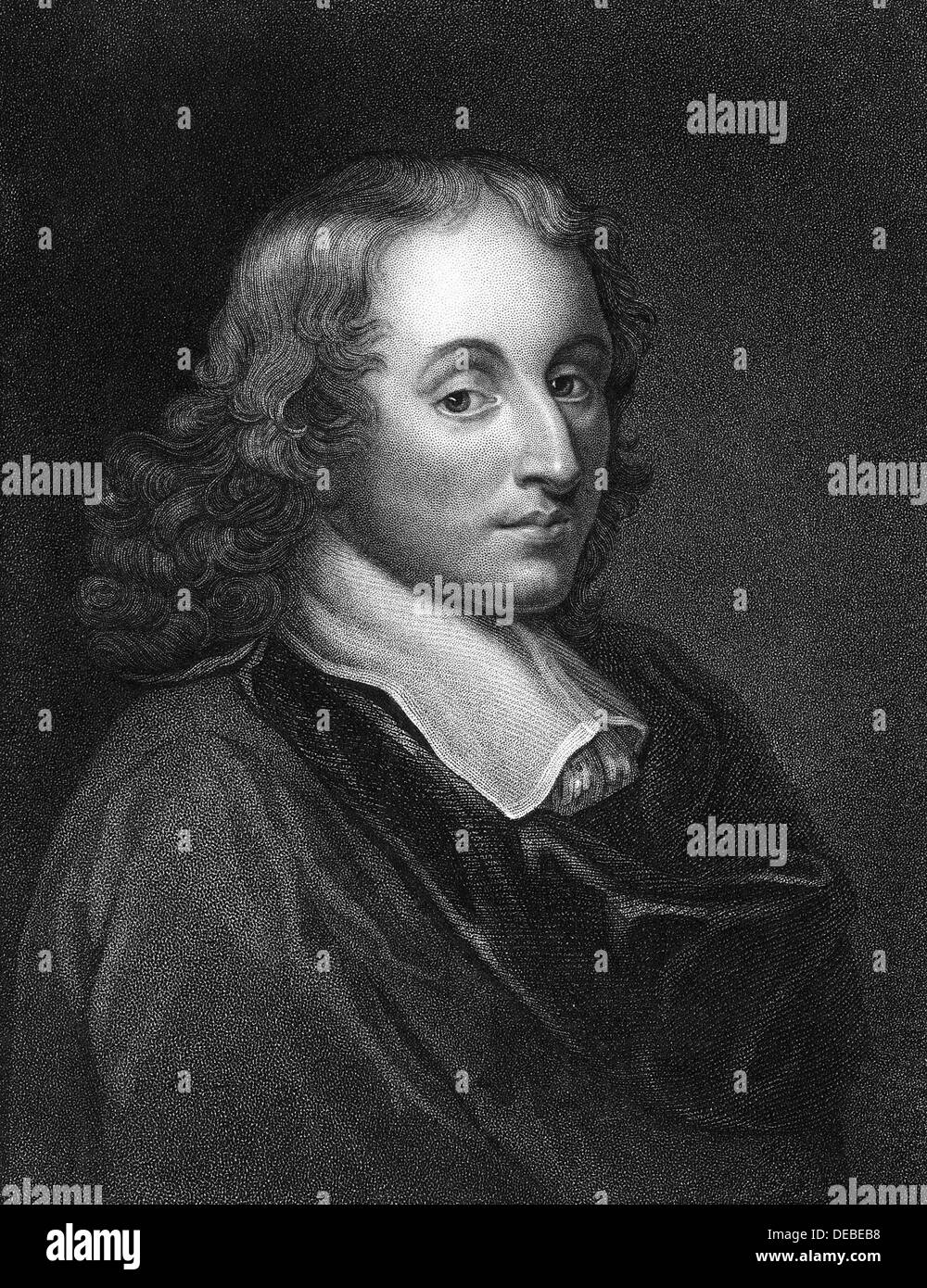 Blaise Pascal - French philosopher, mathematician, physicist and theologian. Engraving Stock Photo