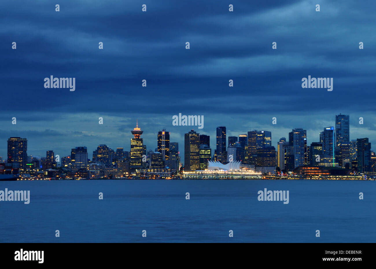 Evening view on downtown Vancouver from the North Shore, British Columbia, Canada Stock Photo