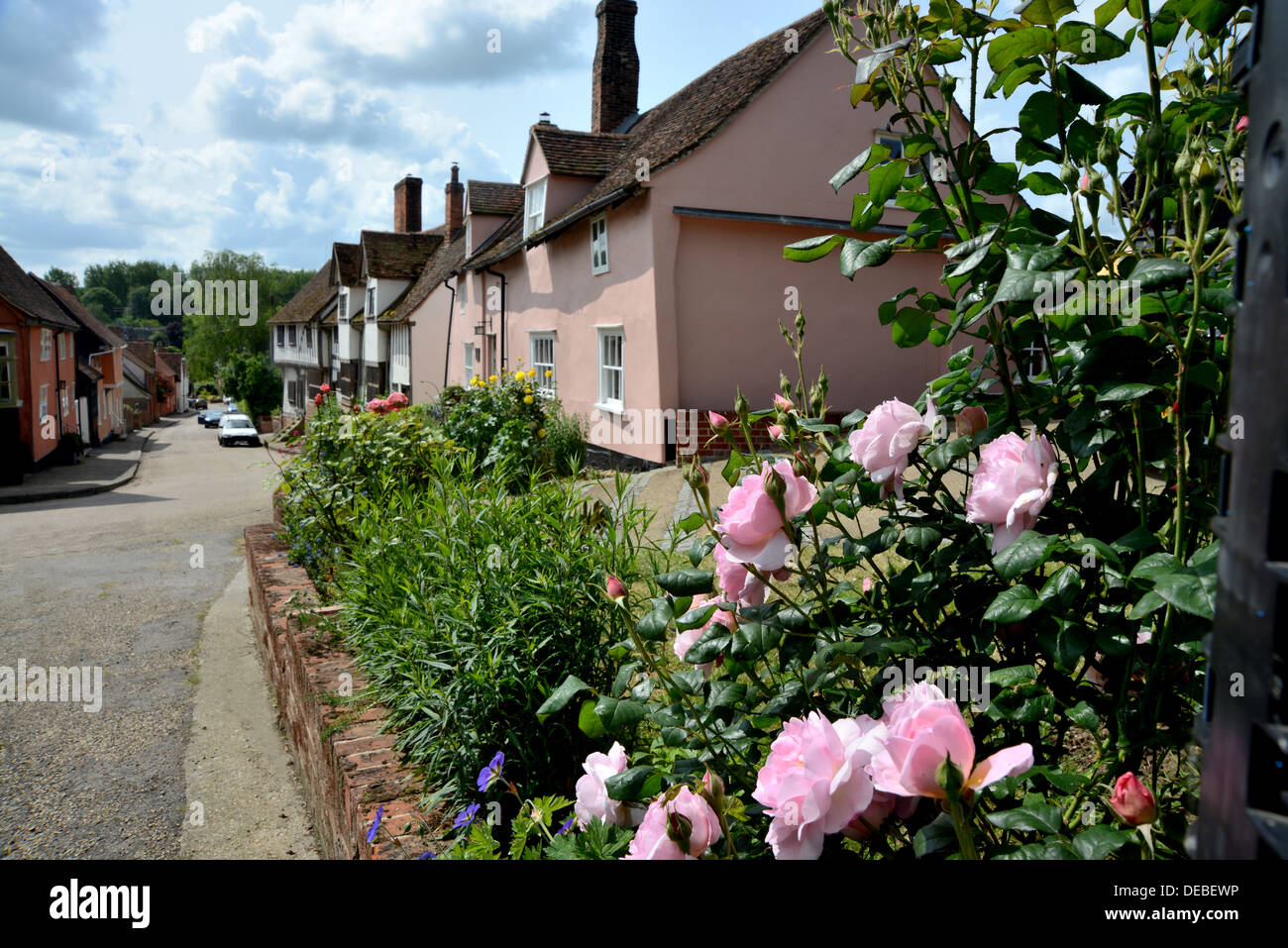 The picture postcard village of Kersey,  Suffolk Stock Photo