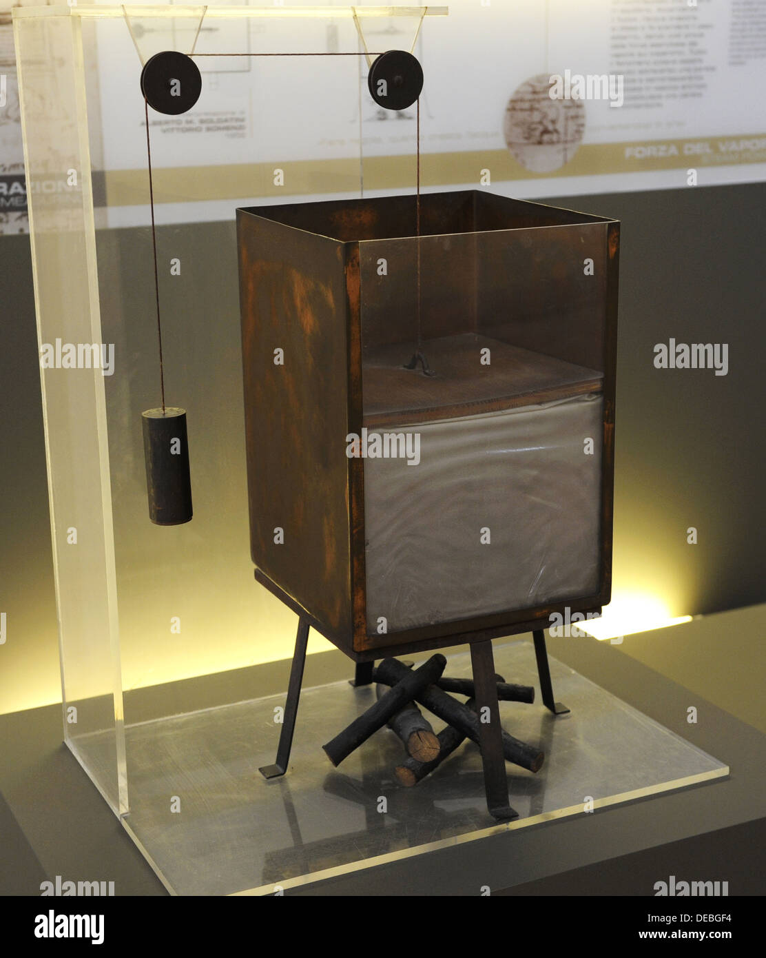 Study of Leonardo da Vinci. The transformation of water into steam ...