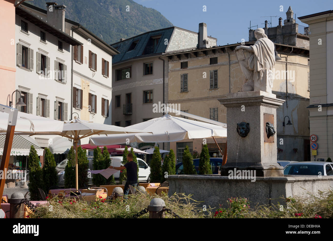 Tirano, Italy, Piazza Cavour morning in the old town Stock Photo Alamy