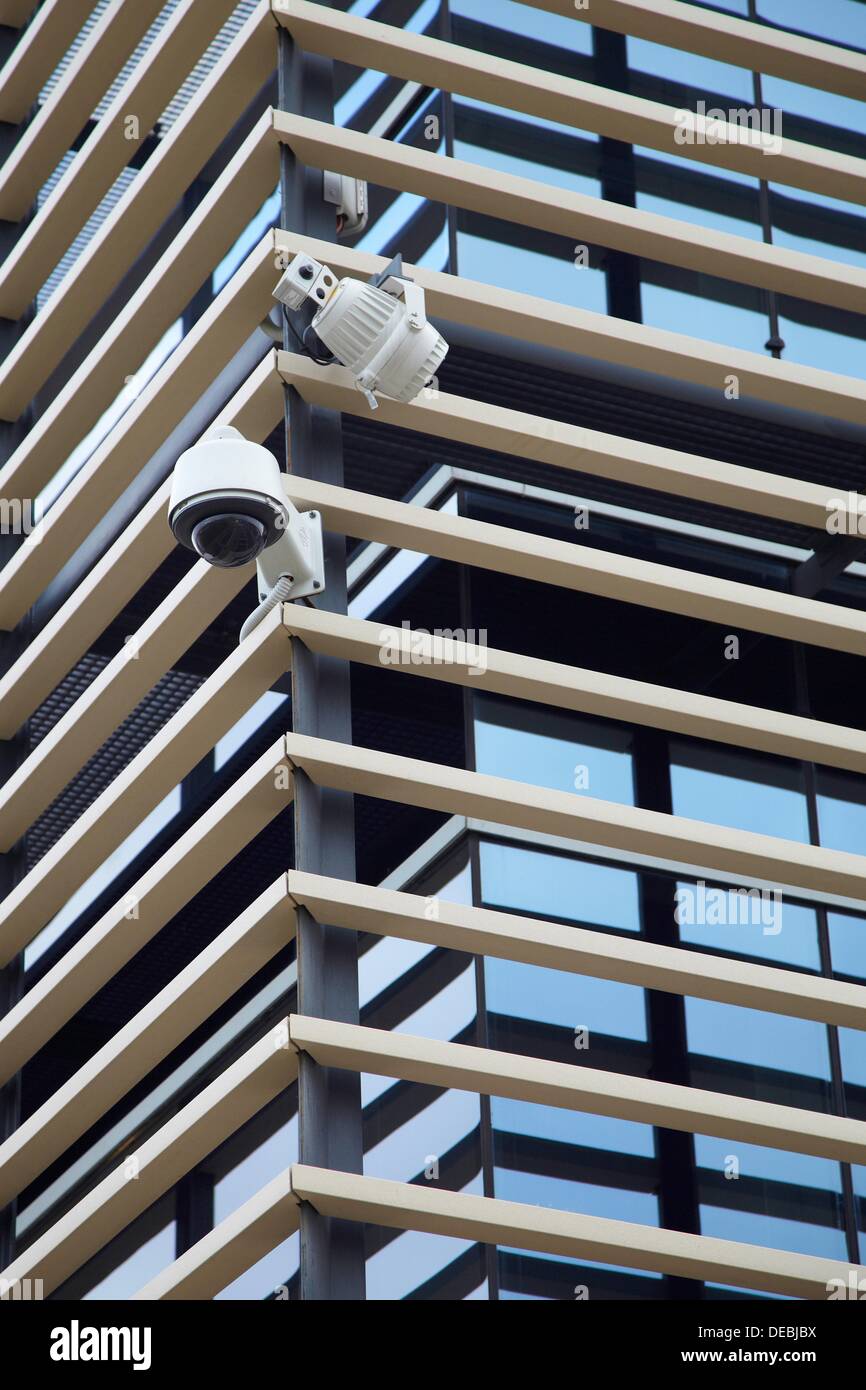Surveillance cameras, office building Stock Photo - Alamy